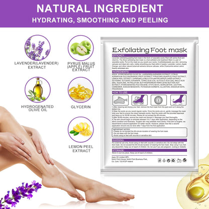 ALIVER Foot Peel Mask 3 Pack, Exfoliator Peel Off Calluses Dead Skin Callus Remover, Baby Soft Smooth Touch Feet - Men Women (Lavender) - 7DAY'S