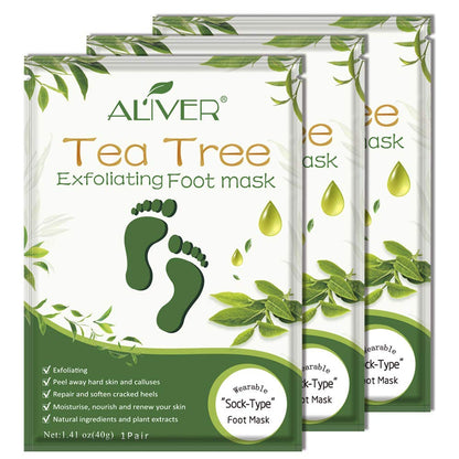 ALIVER Foot Peel Mask 3 Pack, Exfoliator Peel Off Calluses Dead Skin Callus Remover, Baby Soft Smooth Touch Feet - Men Women (Lavender) - 7DAY'S