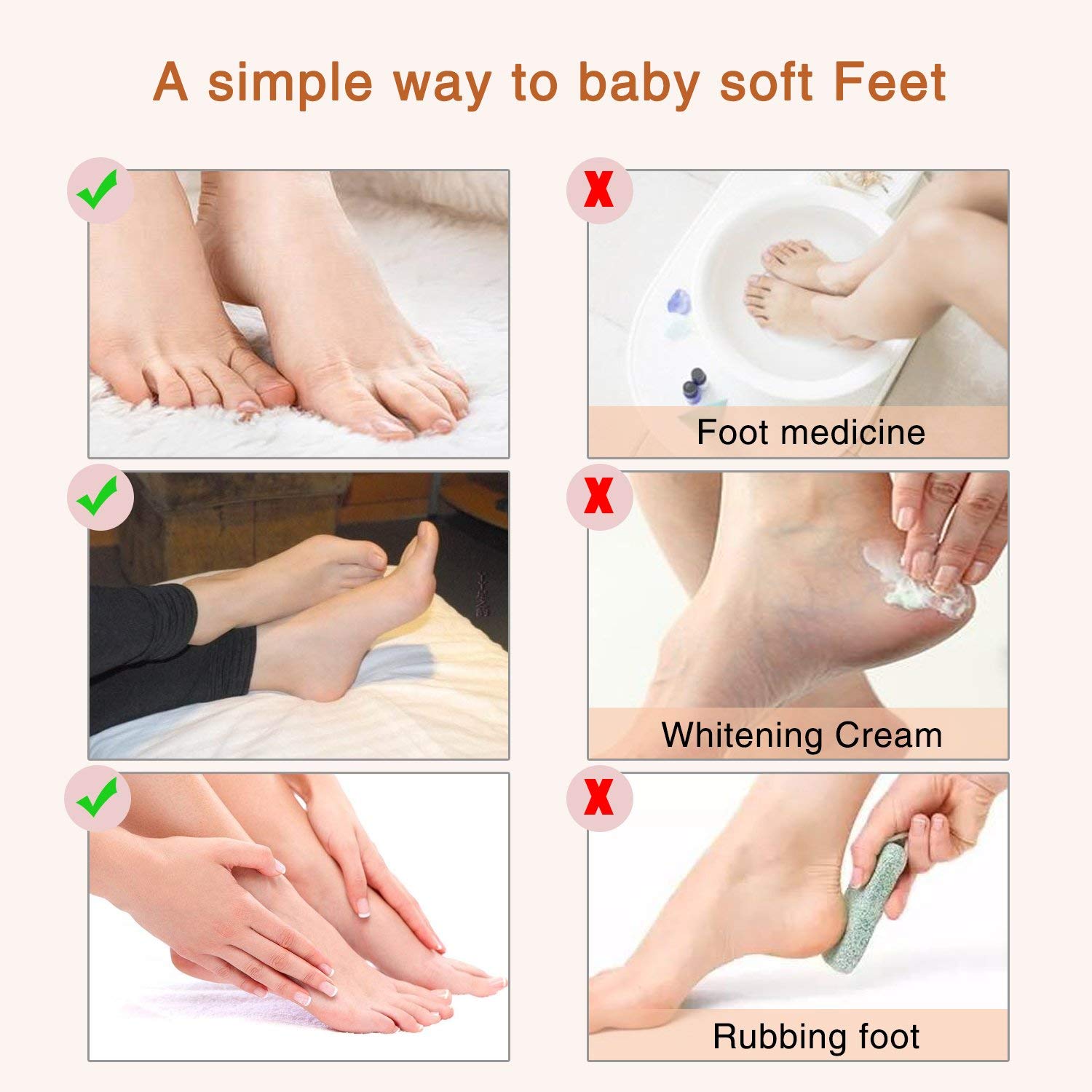 ALIVER Foot Peel Mask 3 Pack, Exfoliator Peel Off Calluses Dead Skin Callus Remover, Baby Soft Smooth Touch Feet - Men Women (Lavender) - 7DAY'S
