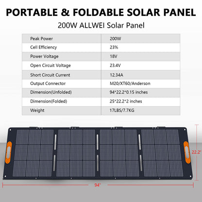 ALLWEI Portable Power Station 300W, 280Wh Solar Generator with 110V Pure Sine Wave AC Outlet, Backup Lithium Battery Generator for CPAP Outdoor RV Camping Emergency Home Use - 7DAY'S