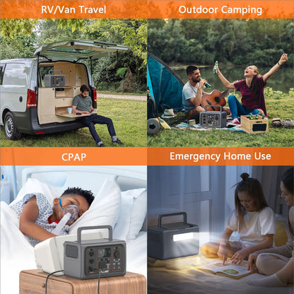 ALLWEI Portable Power Station 300W, 280Wh Solar Generator with 110V Pure Sine Wave AC Outlet, Backup Lithium Battery Generator for CPAP Outdoor RV Camping Emergency Home Use - 7DAY'S