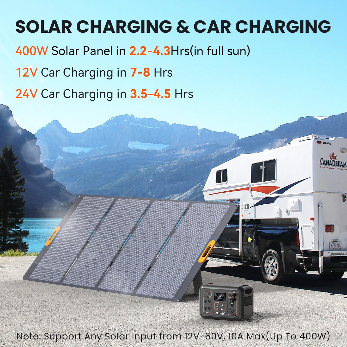ALLWEI Portable Power Station 300W, 280Wh Solar Generator with 110V Pure Sine Wave AC Outlet, Backup Lithium Battery Generator for CPAP Outdoor RV Camping Emergency Home Use - 7DAY'S
