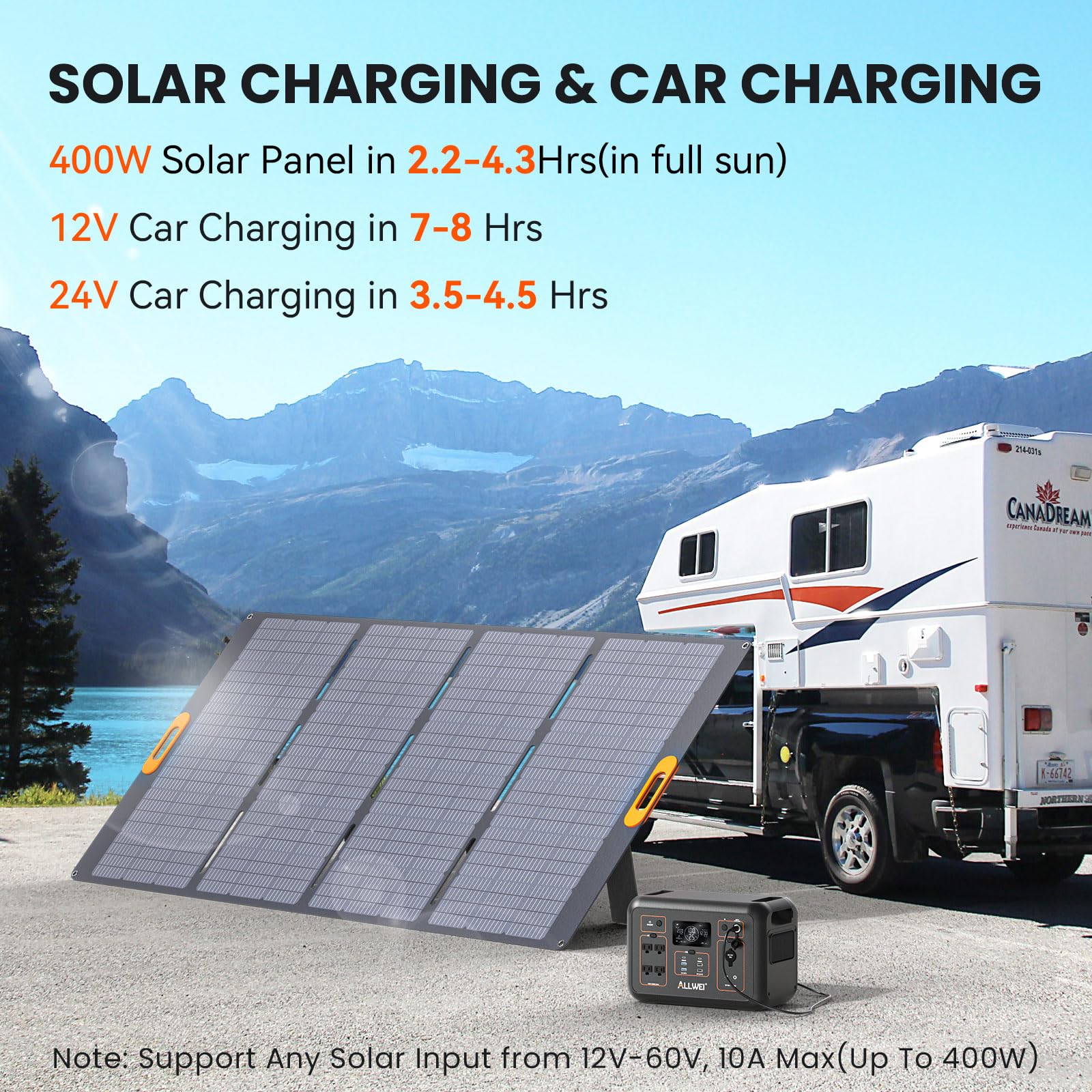 ALLWEI Portable Power Station 300W, 280Wh Solar Generator with 110V Pure Sine Wave AC Outlet, Backup Lithium Battery Generator for CPAP Outdoor RV Camping Emergency Home Use - 7DAY'S