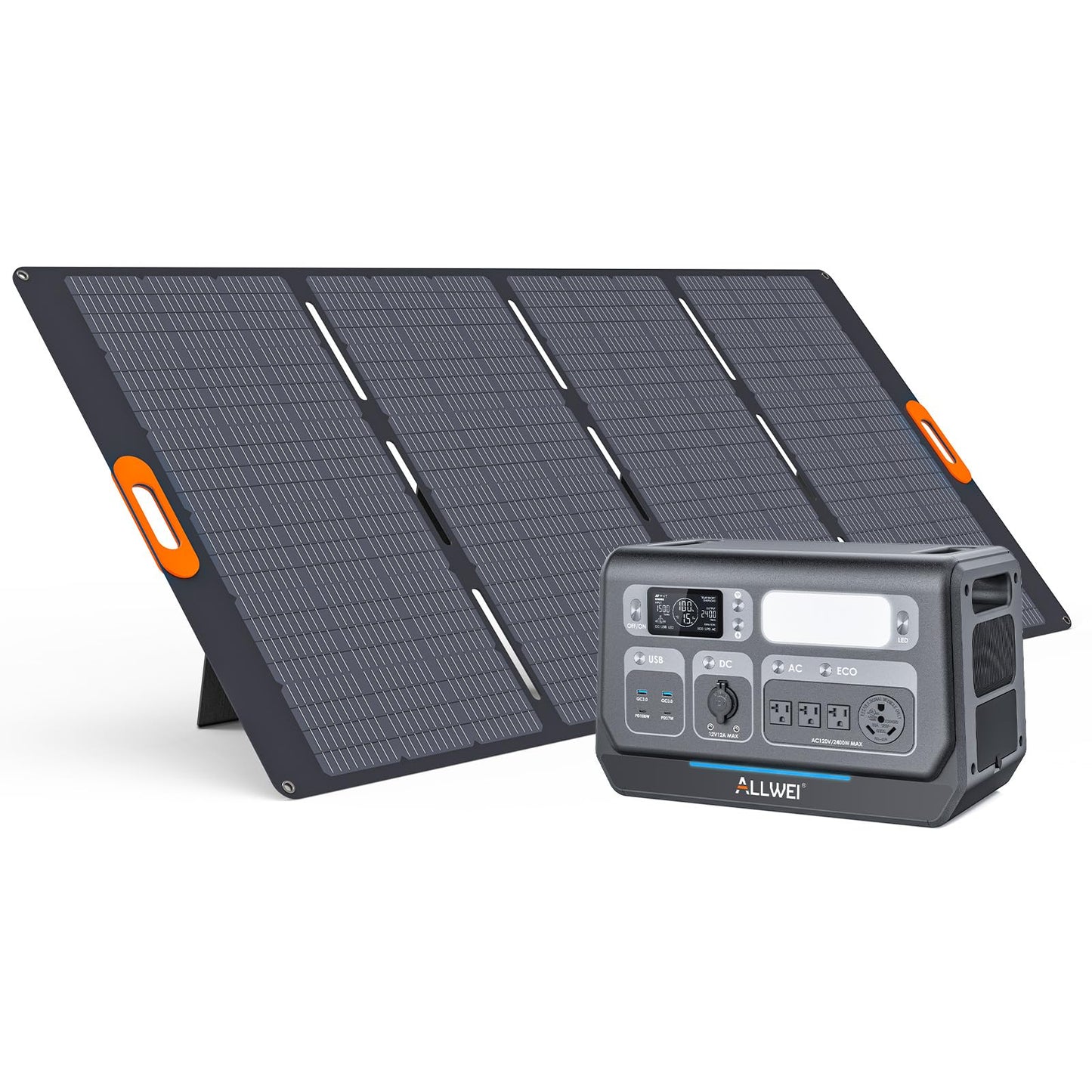 ALLWEI Portable Power Station 300W, 280Wh Solar Generator with 110V Pure Sine Wave AC Outlet, Backup Lithium Battery Generator for CPAP Outdoor RV Camping Emergency Home Use - 7DAY'S