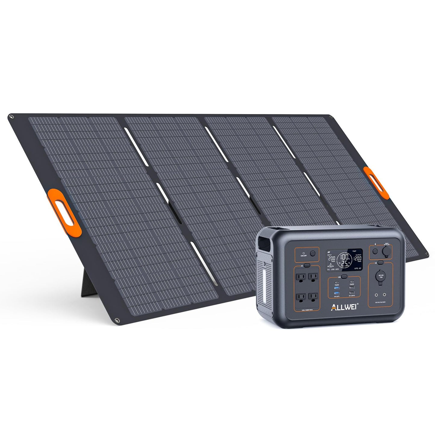 ALLWEI Portable Power Station 300W, 280Wh Solar Generator with 110V Pure Sine Wave AC Outlet, Backup Lithium Battery Generator for CPAP Outdoor RV Camping Emergency Home Use - 7DAY'S