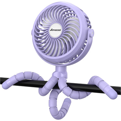 AMACOOL Battery Operated Stroller Fan Flexible Tripod Clip On Fan with 3 Speeds and Rotatable Handheld Personal Fans for Car Seat Crib Bike Treadmill (Black) - 7DAY'S