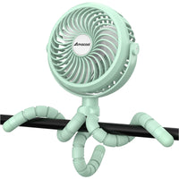 AMACOOL Battery Operated Stroller Fan Flexible Tripod Clip On Fan with 3 Speeds and Rotatable Handheld Personal Fans for Car Seat Crib Bike Treadmill (Black) - 7DAY'S