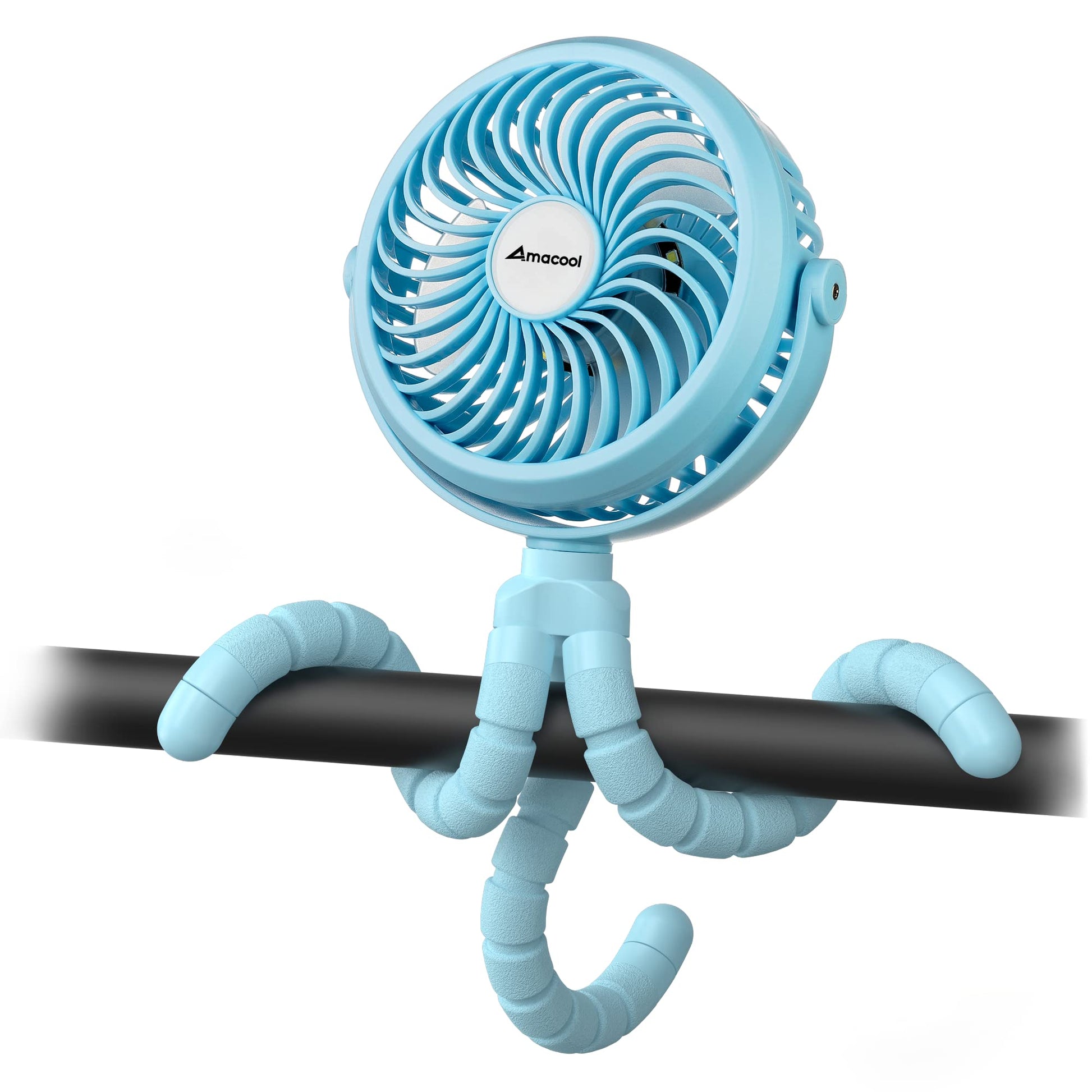 AMACOOL Battery Operated Stroller Fan Flexible Tripod Clip On Fan with 3 Speeds and Rotatable Handheld Personal Fans for Car Seat Crib Bike Treadmill (Black) - 7DAY'S