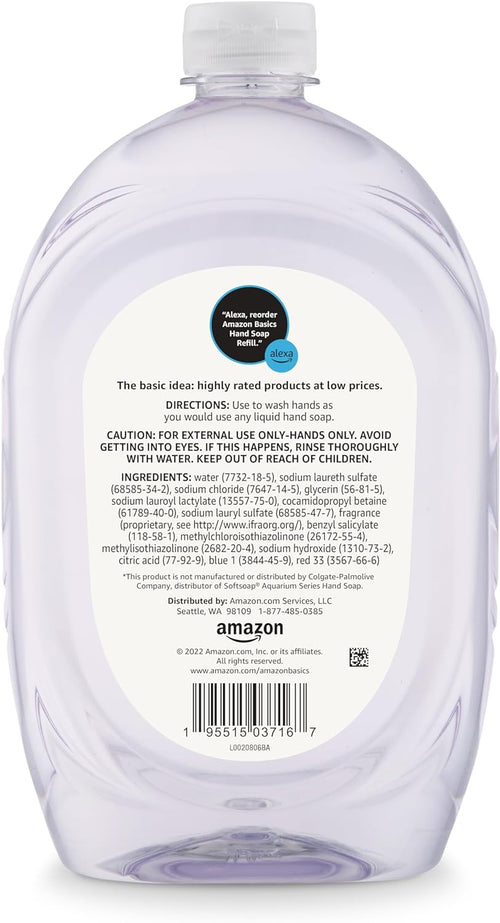 Amazon Basics Gentle & Mild Clear Liquid Hand Soap Refill, Triclosan - free, 50 Fluid Ounces, 1 - Pack (Previously Solimo) - 7DAY'S