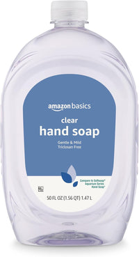 Amazon Basics Gentle & Mild Clear Liquid Hand Soap Refill, Triclosan - free, 50 Fluid Ounces, 1 - Pack (Previously Solimo) - 7DAY'S
