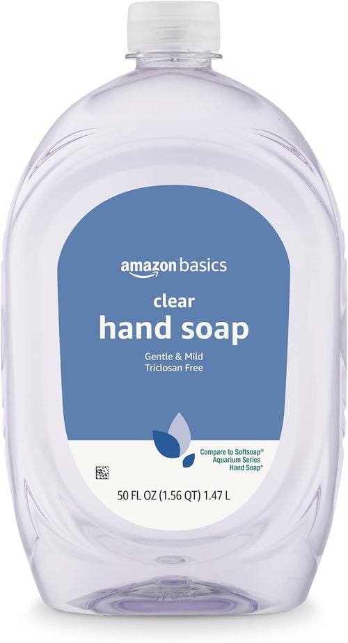 Amazon Basics Gentle & Mild Clear Liquid Hand Soap Refill, Triclosan-free, 50 Fluid Ounces, 1-Pack (Previously Solimo)