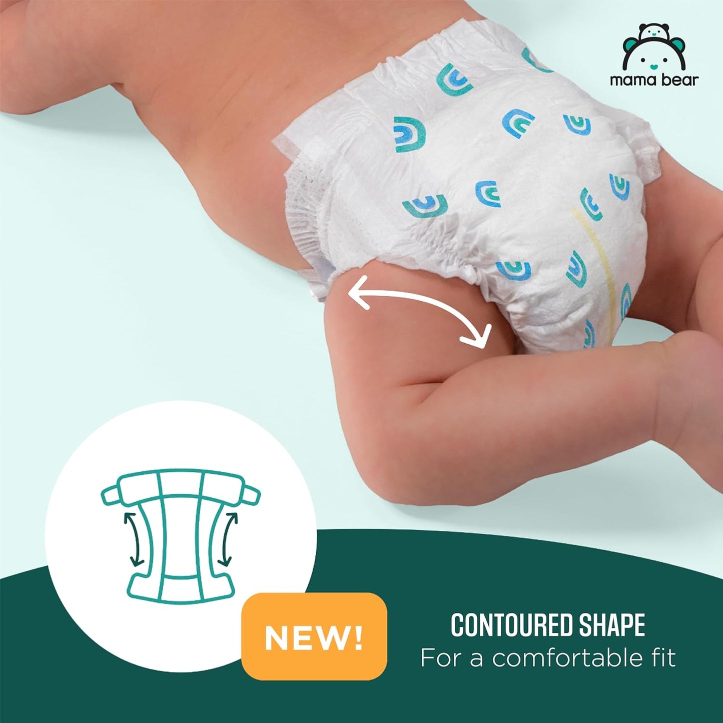 Amazon Brand - Mama Bear Gentle Touch Diapers, Size 5, 132 Count (4 packs of 33) - 7DAY'S