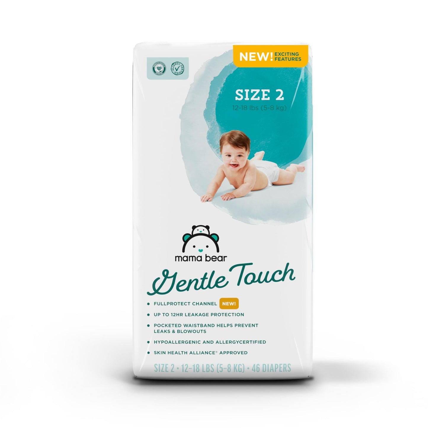 Amazon Brand - Mama Bear Gentle Touch Diapers, Size 5, 132 Count (4 packs of 33) - 7DAY'S