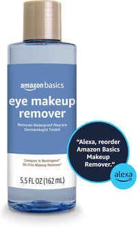 Amazon Brand - Solimo Eye Makeup Remover, Removes Waterproof Mascara, Dermatologist Tested, 5.5 Fluid Ounce - 7DAY'S