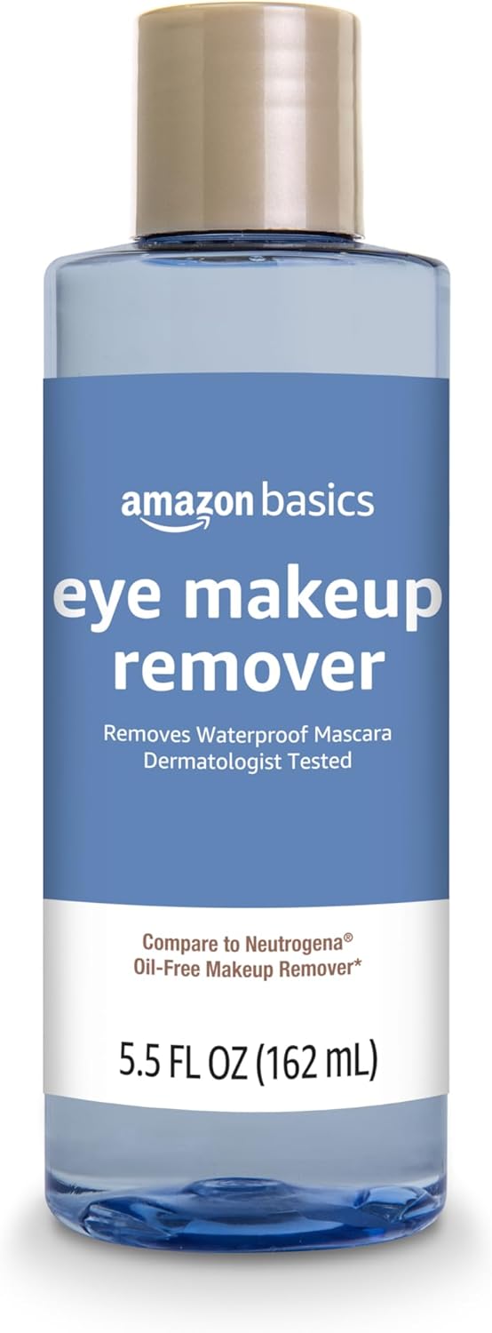 Amazon Brand - Solimo Eye Makeup Remover, Removes Waterproof Mascara, Dermatologist Tested, 5.5 Fluid Ounce - 7DAY'S