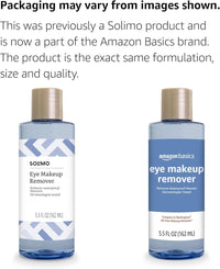 Amazon Brand - Solimo Eye Makeup Remover, Removes Waterproof Mascara, Dermatologist Tested, 5.5 Fluid Ounce - 7DAY'S