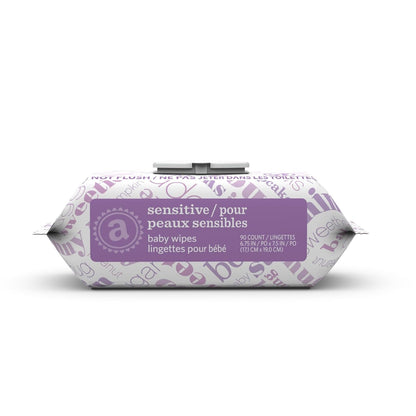 Amazon Elements Baby Wipes, Sensitive, 810 Count, Flip - Top Packs, Pack of 9 - 7DAY'S
