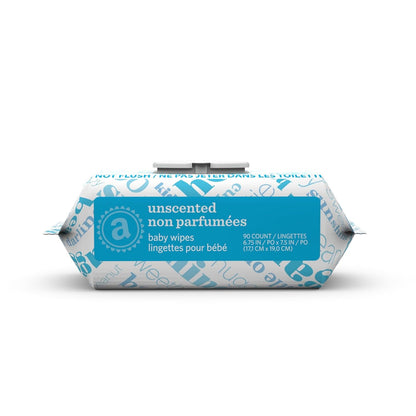 Amazon Elements Baby Wipes, Unscented, 810 Count, Flip - Top Packs - 7DAY'S