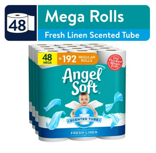 Angel Soft Toilet Paper with Fresh Linen Scented Tube, 48 Mega Rolls