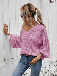 Angel Wings V - Neck Dropped Shoulder Sweater - 7DAY'S