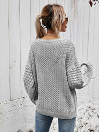 Angel Wings V - Neck Dropped Shoulder Sweater - 7DAY'S