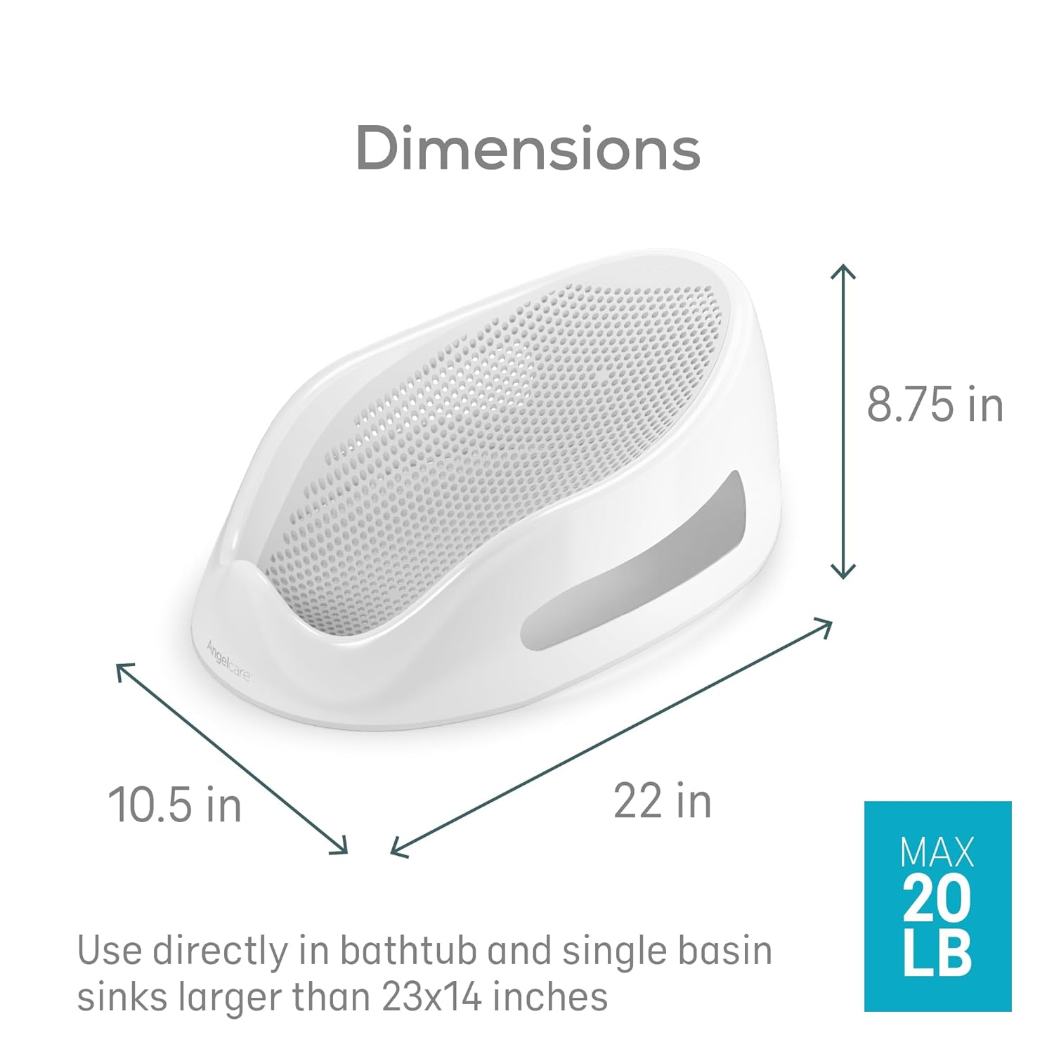 Angelcare Baby Bath Support (Gray) | Ideal for Babies Less Than 6 Months Old - 7DAY'S