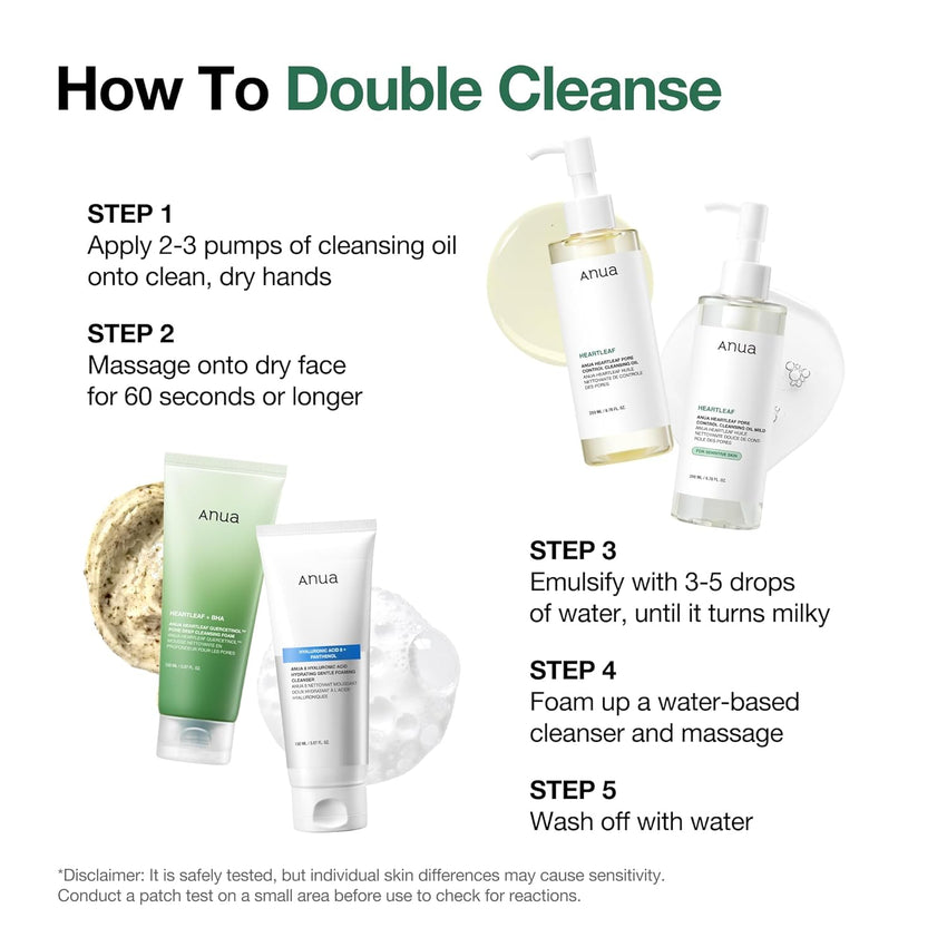 Anua Heartleaf Pore Control Cleansing Oil, Oil Cleanser for Face, Makeup Blackhead Remover, Korean Skin Care 6.76 fl oz(200ml) (original) - 7DAY'S