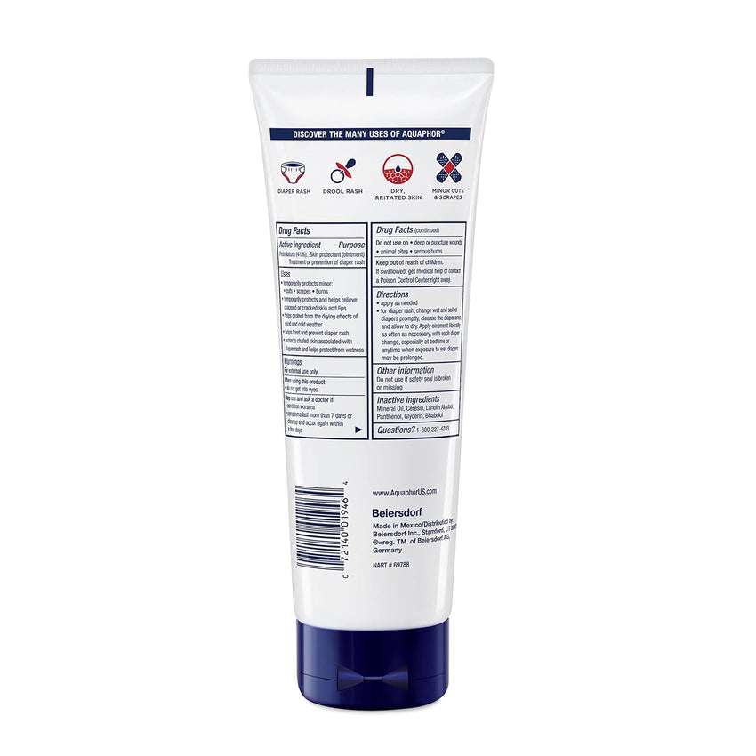 Aquaphor Baby Healing Ointment Advanced Therapy Skin Protectant, Dry Skin and Diaper Rash Ointment, 7 Oz Tube - 7DAY'S