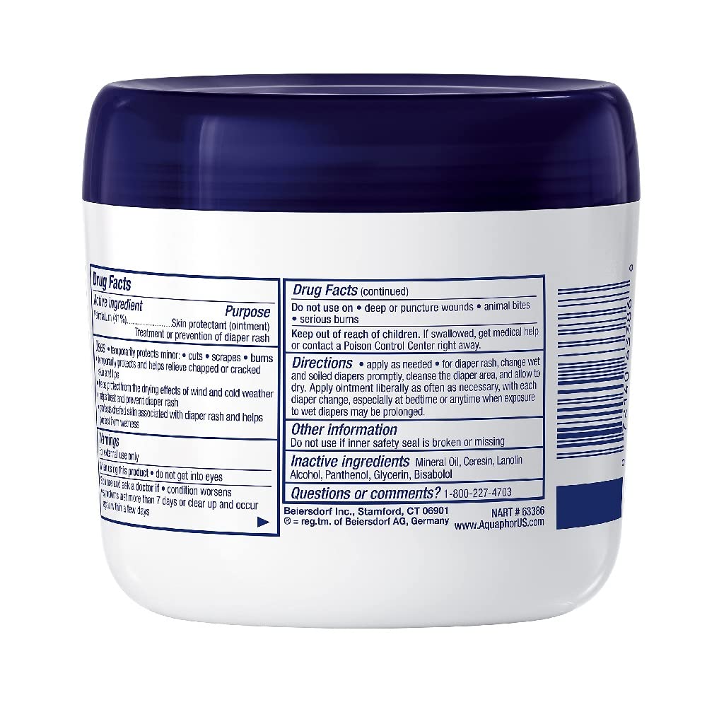 Aquaphor Baby Healing Ointment Advanced Therapy Skin Protectant for Chapped or Dry Skin, Drool Rash and Diaper Rash Ointment, 14 Oz Jar - 7DAY'S