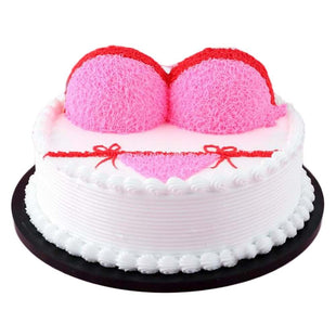 Artificial Cake Erotic Bra Underwear Adult Birthday Cake Replica Prop Party Decoration; Pink Bikini; 10 inches