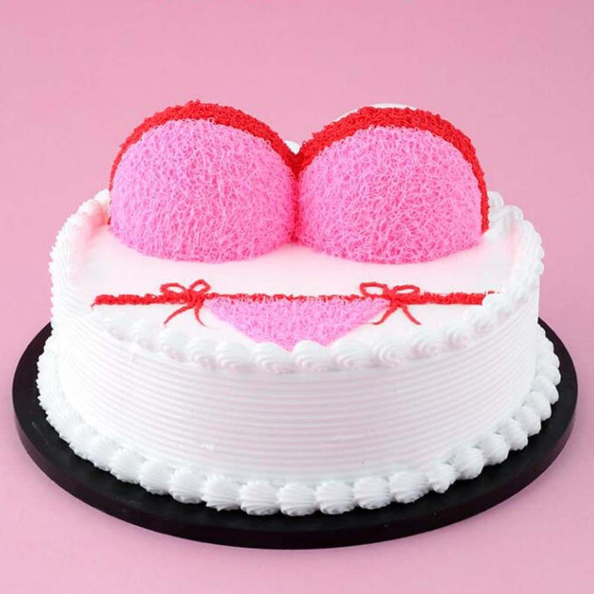 Artificial Cake Erotic Bra Underwear Adult Birthday Cake Replica Prop Party Decoration; Pink Bikini; 10 inches - 7DAY'S