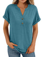 AUTOMET Women's Short Sleeve Shirts Henley Dressy Casual Summer Tops 2025 Trendy Blouses Cute T-Shirts Outfits Clothes - 7DAY'S