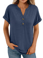 AUTOMET Women's Short Sleeve Shirts Henley Dressy Casual Summer Tops 2025 Trendy Blouses Cute T-Shirts Outfits Clothes - 7DAY'S