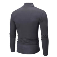 Autumn Winter Men's High Neck T-shirt Slim Fit Fashion High Elastic Long Sleeve Casual Breathable Apparel Pullover Thermal Tops - 7DAY'S