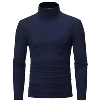 Autumn Winter Men's High Neck T-shirt Slim Fit Fashion High Elastic Long Sleeve Casual Breathable Apparel Pullover Thermal Tops - 7DAY'S