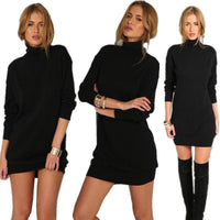 Autumn Winter Women's Fashion Long Sleeve Sweater Dress Mini Dress for Party Dress - 7DAY'S