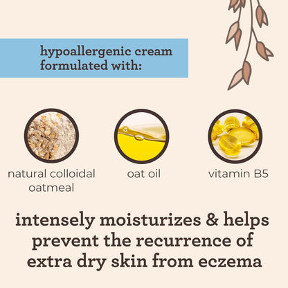 Aveeno Baby Eczema Therapy Moisturizing Cream, Natural Colloidal Oatmeal & Vitamin B5, Baby Cream for Dry, Itchy, Irritated Skin Due to Eczema, Paraben - & Steroid - Free, 12 fl. oz - 7DAY'S