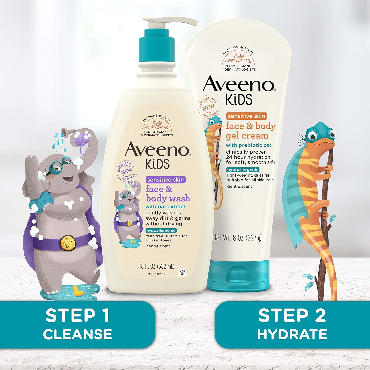 Aveeno Kids Sensitive Skin Face & Body Wash With Oat Extract, Gently Washes Away Dirt & Germs Without Drying, Tear - Free & Suitable for All Skin Tones, Hypoallergenic, 18 fl. oz - 7DAY'S