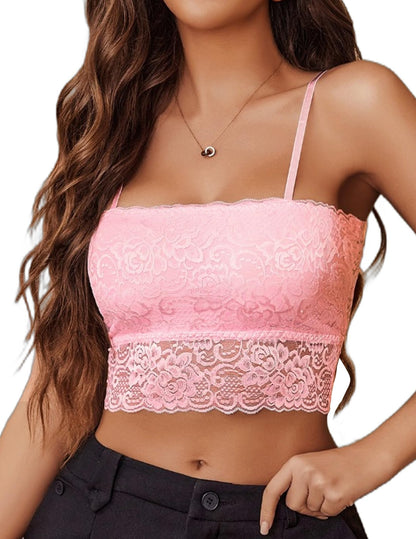 Avidlove Bralettes for Women Lace Spaghetti Strap Tank Top Tube Slim Basic Camisole - 7DAY'S