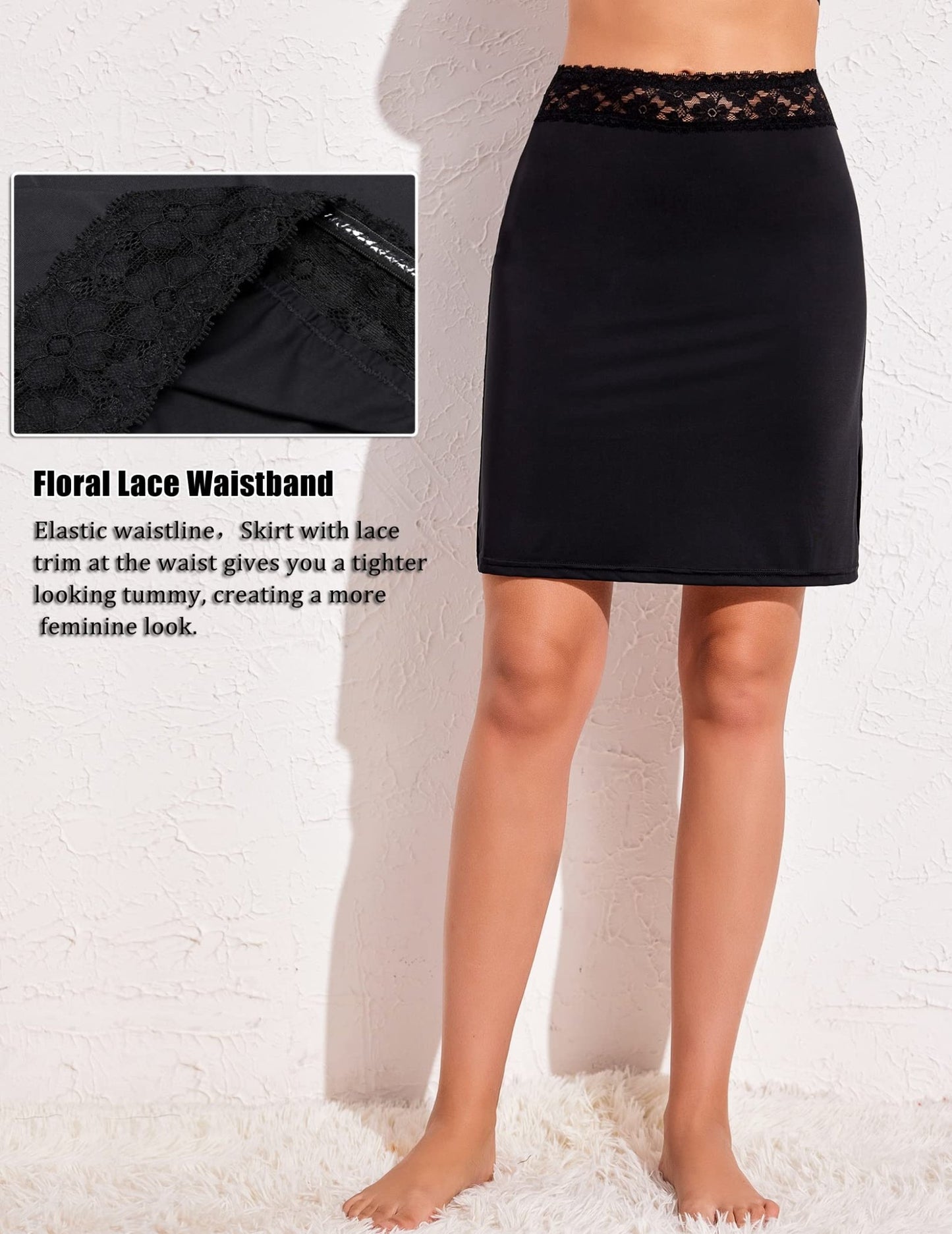 Avidlove Half Slips for Women Underskirt Slip Skirt with Floral Lace Waistband - 7DAY'S
