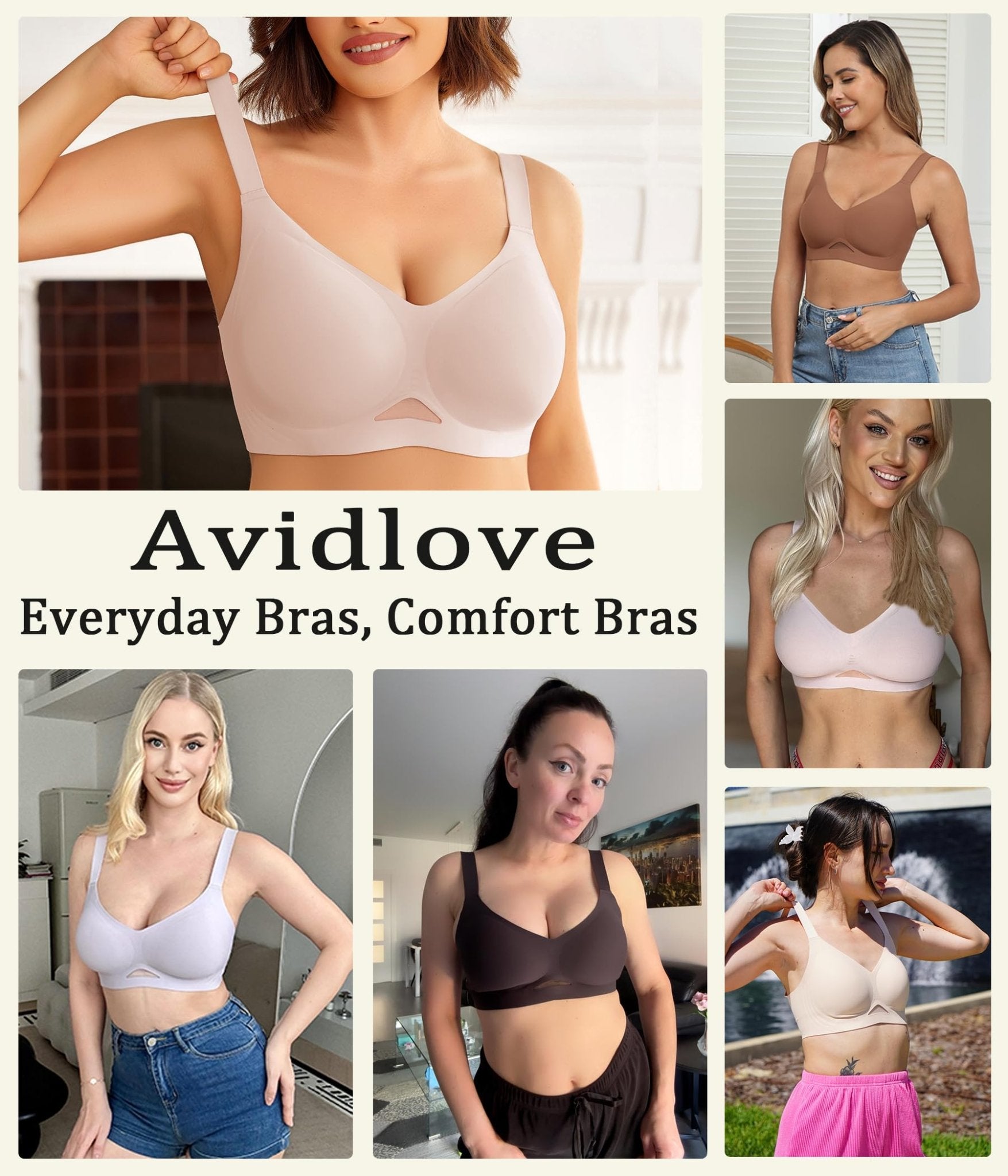 Avidlove Wireless Bras for Women Bras No Underwire Seamless Push Up Bralette Full Coverage Comfort Bra Everyday Bra - 7DAY'S