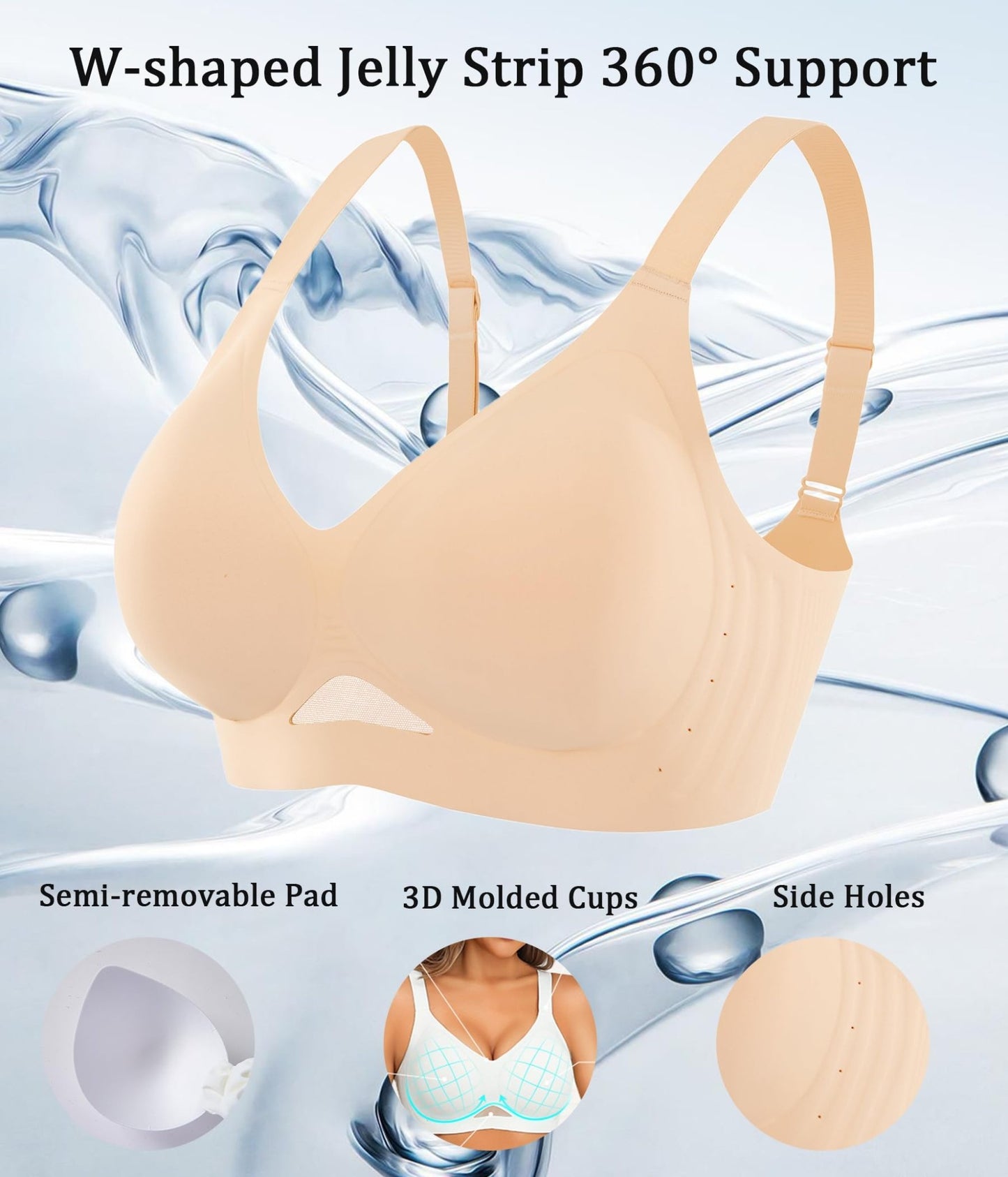 Avidlove Wireless Bras for Women Bras No Underwire Seamless Push Up Bralette Full Coverage Comfort Bra Everyday Bra - 7DAY'S