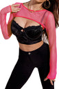 Avidlove Women Fishnet Long Sleeve Crop Top See Through Shirt Sheer Blouse Sexy Outfits - 7DAY'S