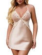 Avidlove Women Lingerie V Neck Nightwear Satin Sleepwear Lace Chemise Mini Teddy - 7DAY'S