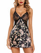 Avidlove Women Lingerie V Neck Nightwear Satin Sleepwear Lace Chemise Mini Teddy - 7DAY'S
