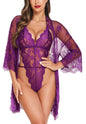 Avidlove Women Sexy Lingerie Set 2 Piece Lace Kimono Robe with Lace Teddy Lingerie Bodysuit - 7DAY'S