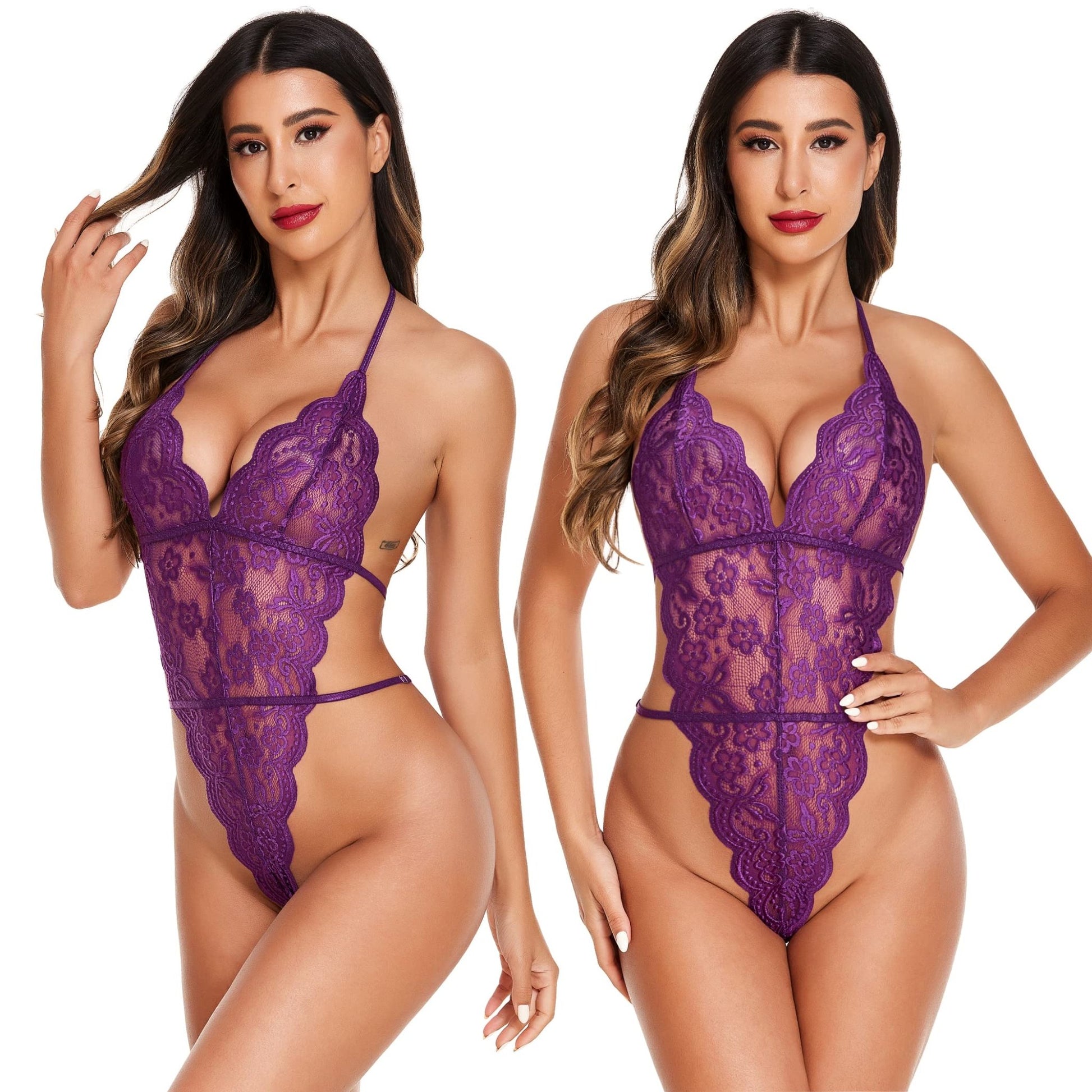 Avidlove Women Sexy Lingerie Set 2 Piece Lace Kimono Robe with Lace Teddy Lingerie Bodysuit - 7DAY'S