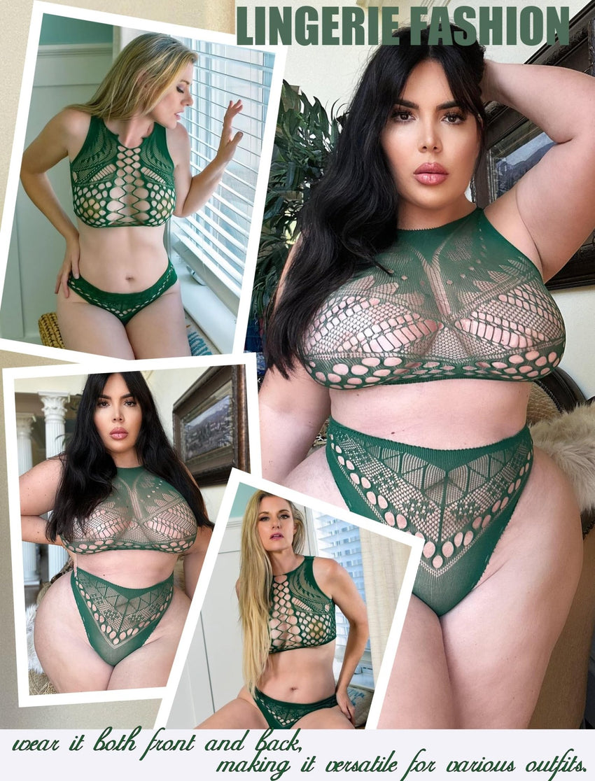 Avidlove Womens Fishnet Lingerie for Women Sexy Two Piece Lingerie Set Stripper Outfit - 7DAY'S