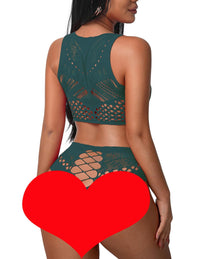 Avidlove Womens Fishnet Lingerie for Women Sexy Two Piece Lingerie Set Stripper Outfit - 7DAY'S