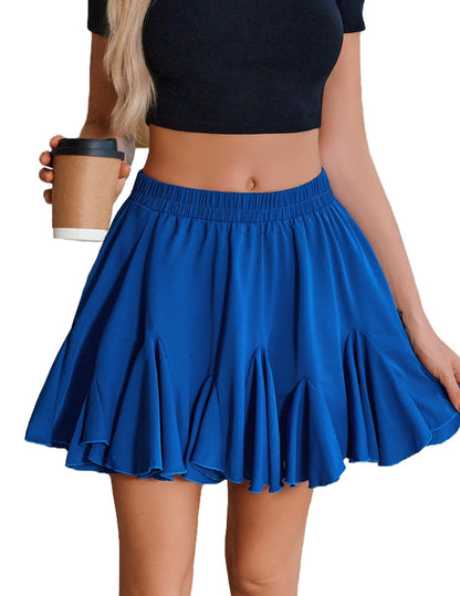 Avidlove Women's Pleated Skater Skirt Basic Casual High Waisted Ruffles Flared Mini Lingerie Skirts - 7DAY'S
